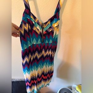 Multicolored chevron mini dress
